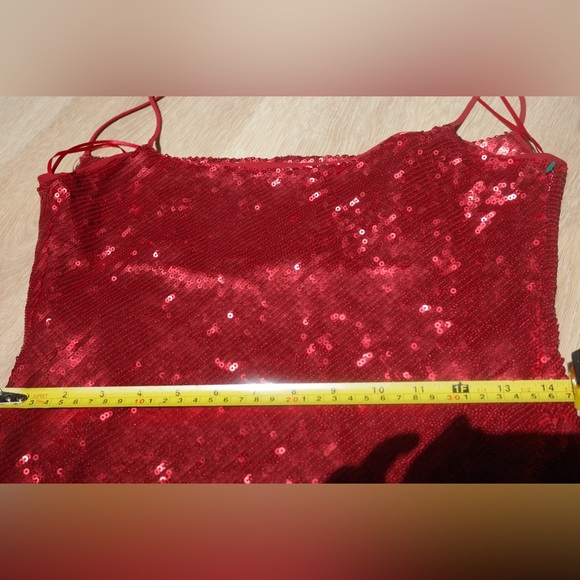 Zara sequin red spaghetti dress XS - Picture 7 of 10